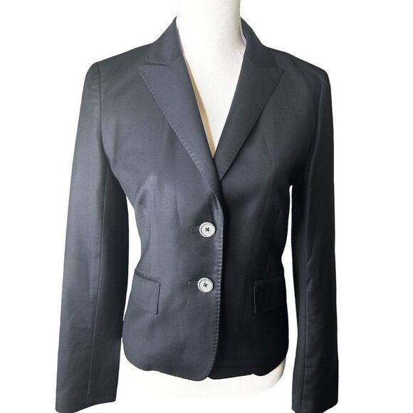 J. CREW Black Super 120s 100% Wool Blazer Jacket Work Office Wear Sz 4 - Picture 2 of 8